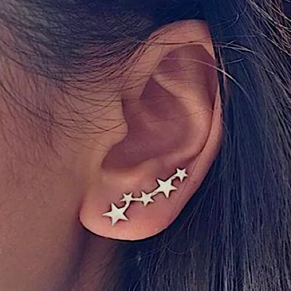 ⚜️[𝟯/$𝟭𝟴]⚜️Silver Star Climber Earrings NEW - Picture 8 of 8